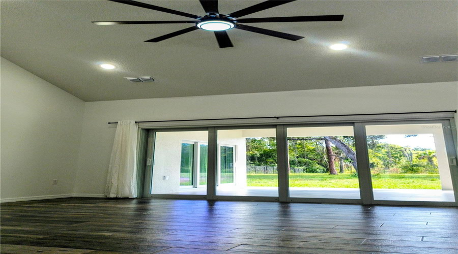 Living room looking out to patio