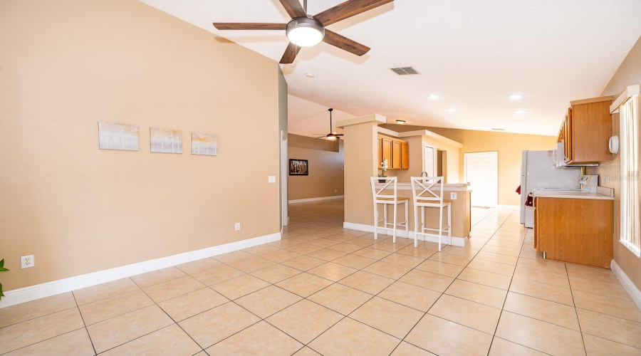Family room and kitchen view