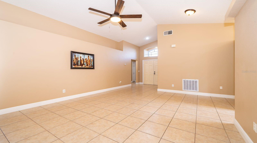 From Living room and dining room to the front doors