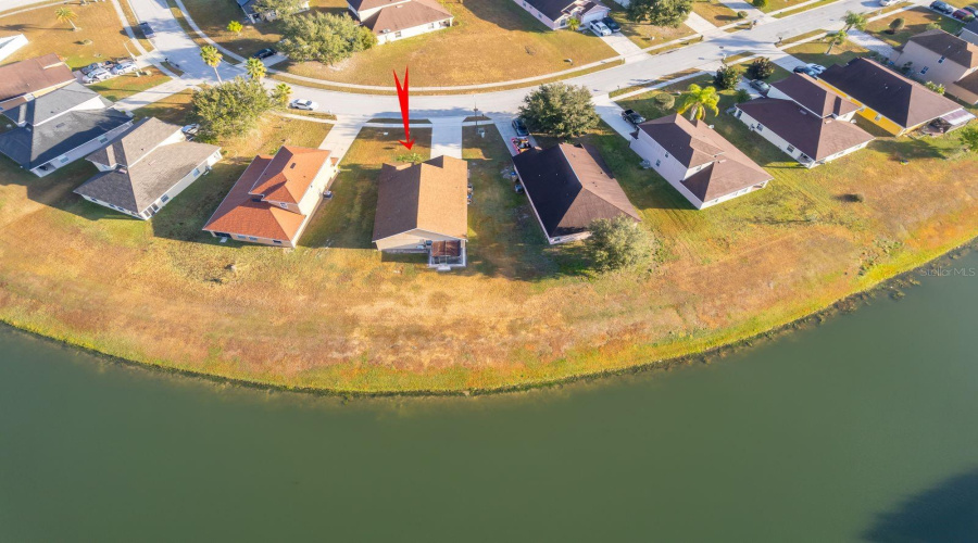 Aerial rear view and waterview