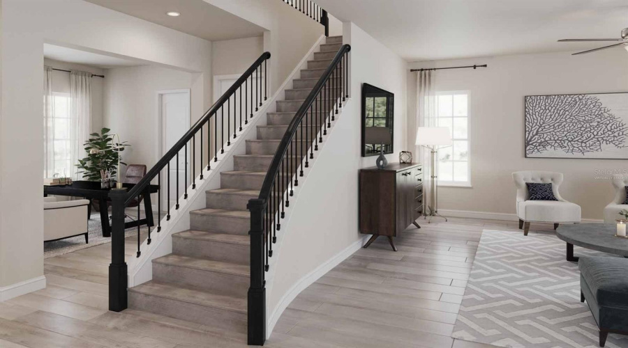 *virtually staged* Island Village Marco Staircase