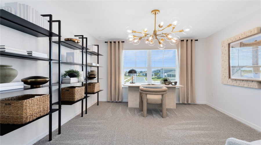 Model Home Design Only. Pictures and furnishings are for illustrative purposes only. Elevations, colors and options may vary. Furniture is for model home staging only.