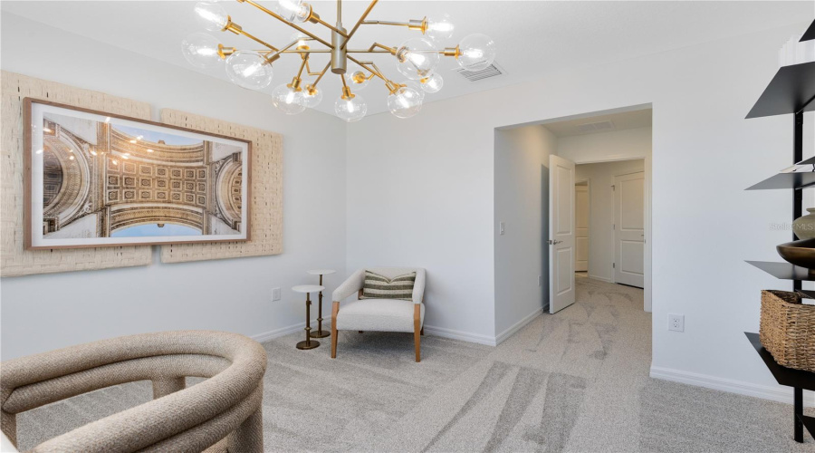 Model Home Design Only. Pictures and furnishings are for illustrative purposes only. Elevations, colors and options may vary. Furniture is for model home staging only.