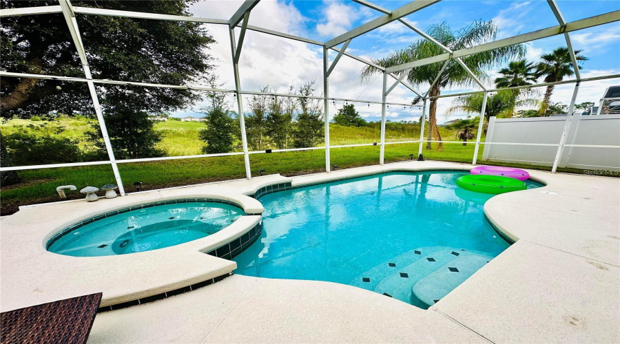South Facing Heated Pool and Spa Overlooking the Golf Course