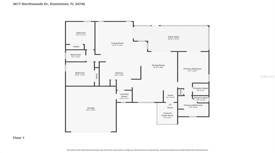 KISSIMMEE, Florida 34746, 3 Bedrooms Bedrooms, ,2 BathroomsBathrooms,Residential,For Sale,NORTHWOODS,0,MFRO6392032