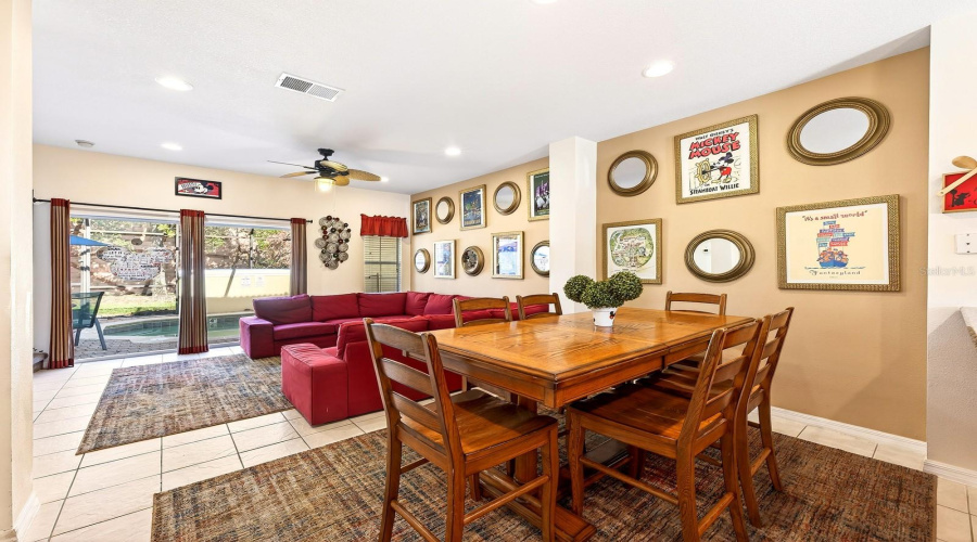 The Kitchen, Dining area, and Living Room blend effortlessly, creating an INVITING SPACE perfect for relaxing or entertaining.