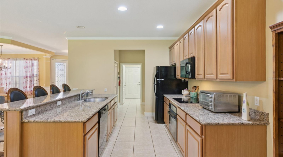 Granite countertops with space for multiple barstools