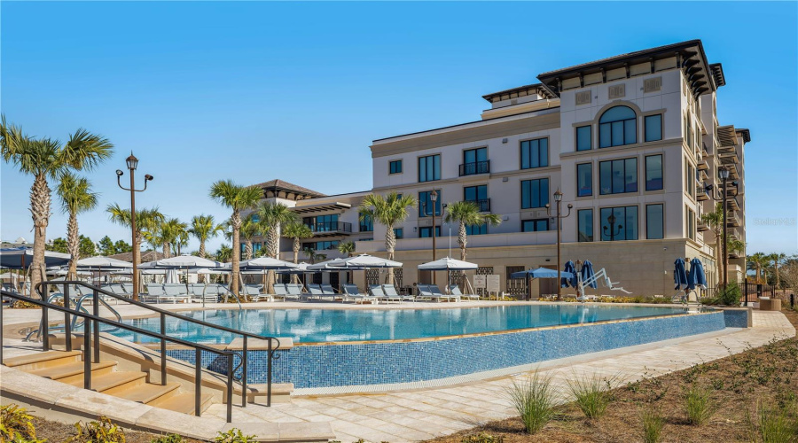 Florian Park Amenities: Perfectly situated between the luxe residences and boutique homes will be a lakeside oasis, featuring the pool and spa, rejuvenating water features, privacy cabanas with towel service and indoor-outdoor dining areas with fire pits and lounge seating.