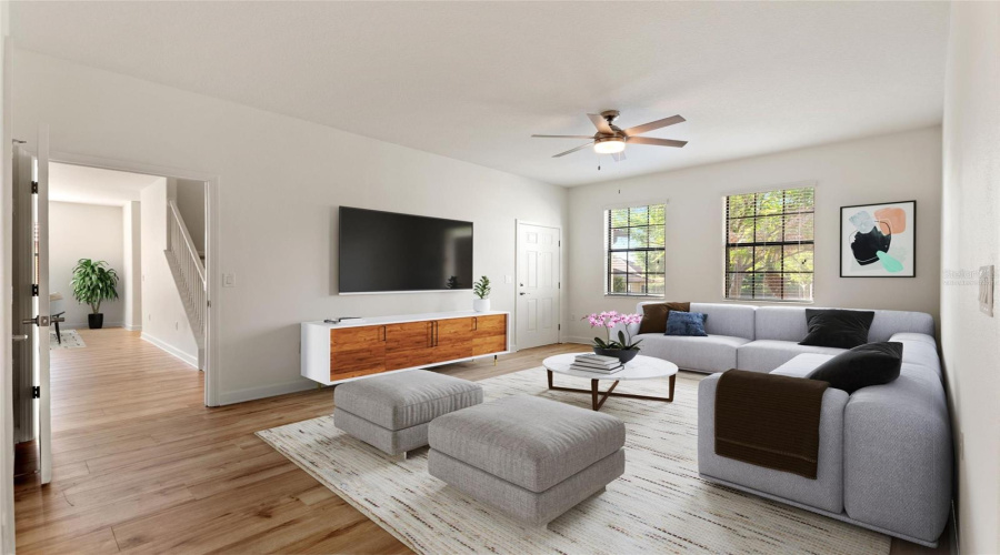 virtually staged in-law living room