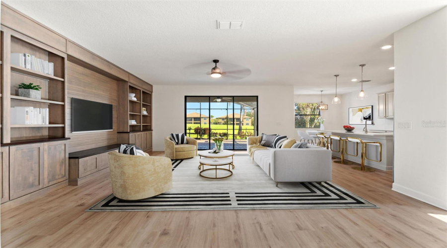 virtually staged living room