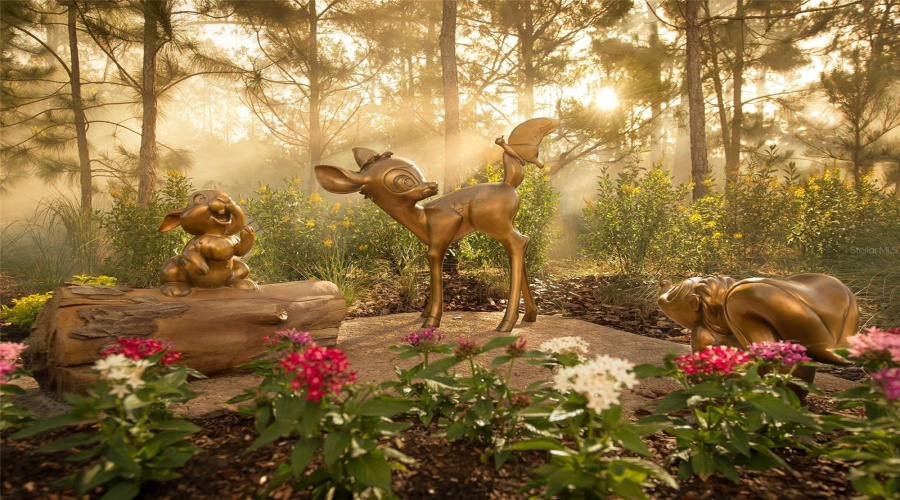 Disney friends in nature sculpture program