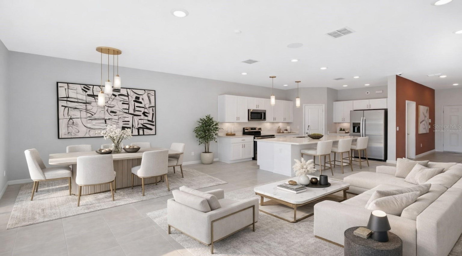 Living and Dining Virtually Staged