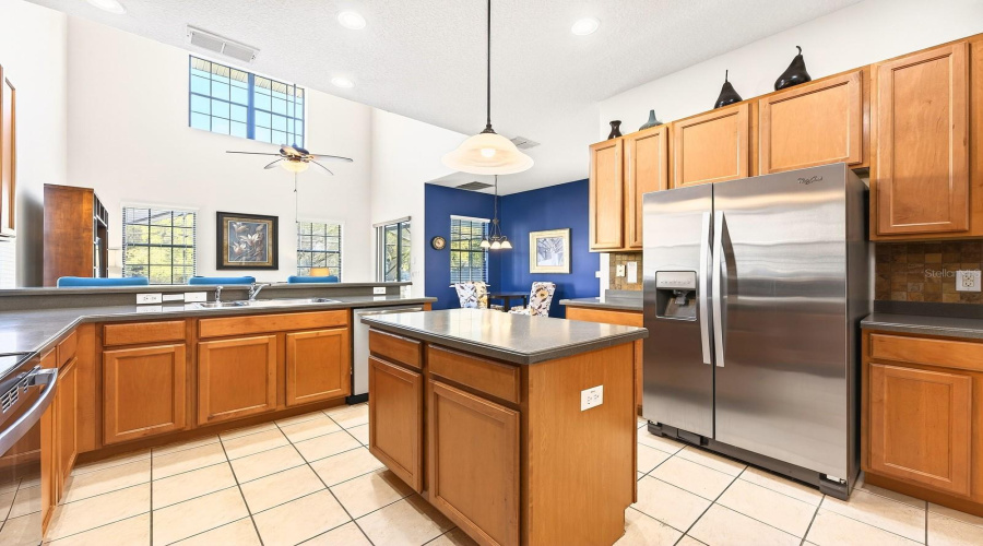 Kitchen is open to the breakfast nook and family room.