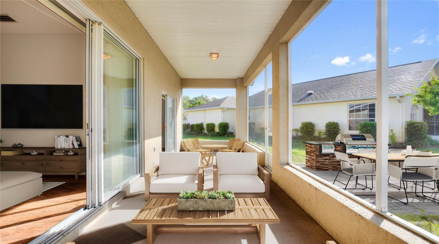 Virtually staged lanai & patio
