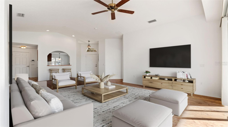 Virtually staged Great room