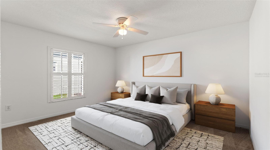 Virtually staged Guest room