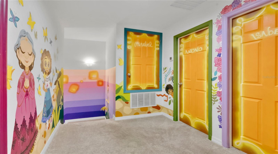 Upstairs hallway with Encantada mural