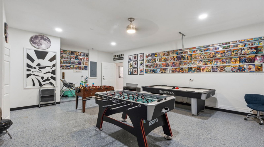 Gameroom in garage