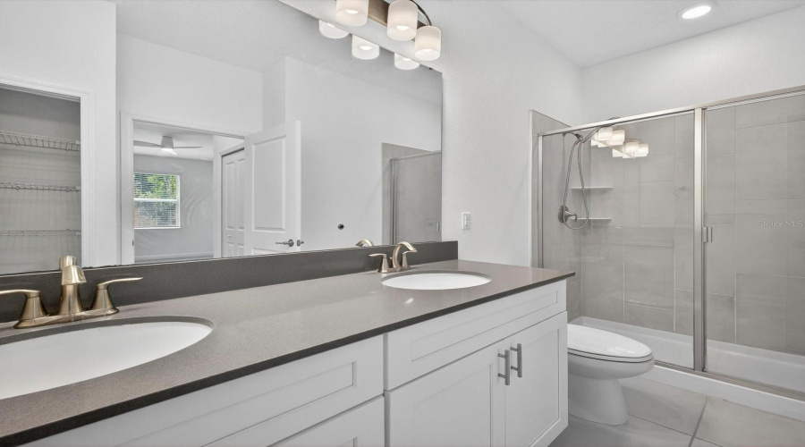 Primary Bathroom - upgraded lighting