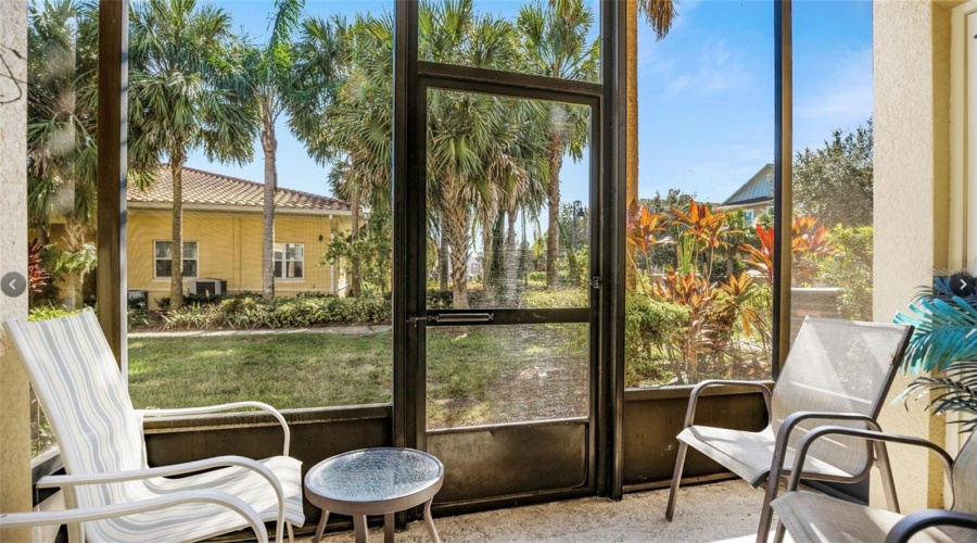 Screened back porch views from living room