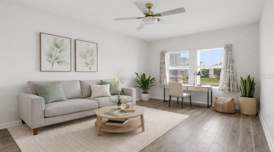 Virtually staged flex room