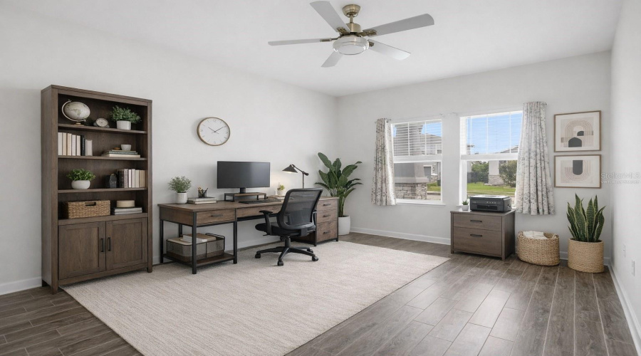 Virtually staged flex room