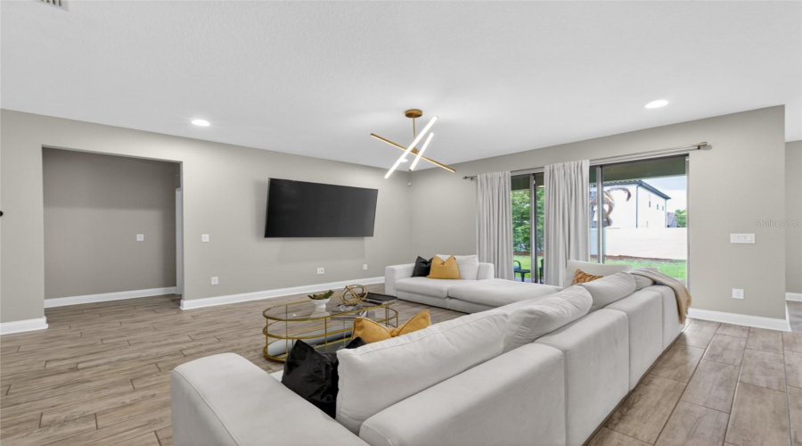 Great Room opens to the Lania and Back Yard