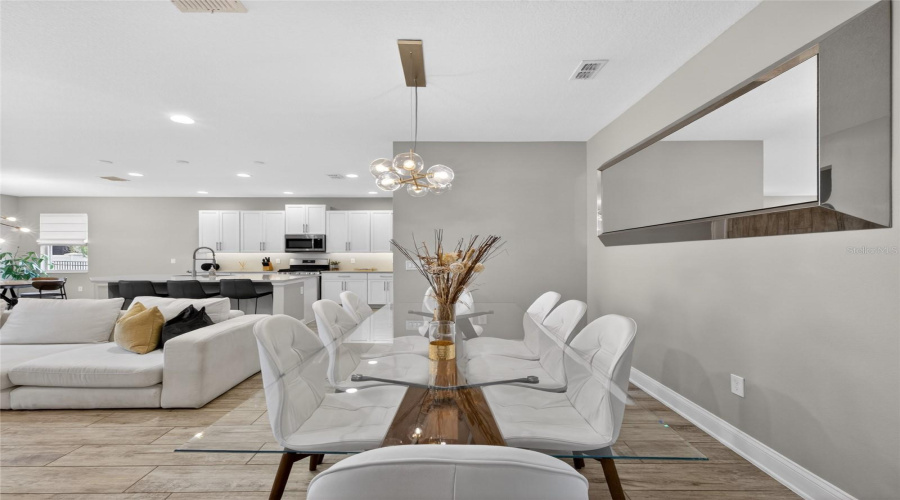 Dining Area View to Great Room and Kitchen