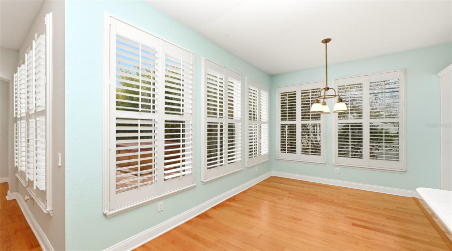 in kitchen dining space