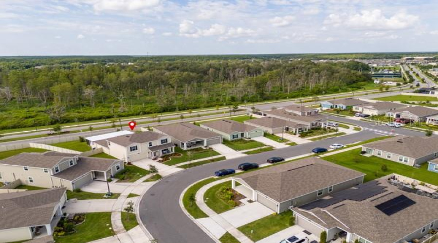 House in context with street