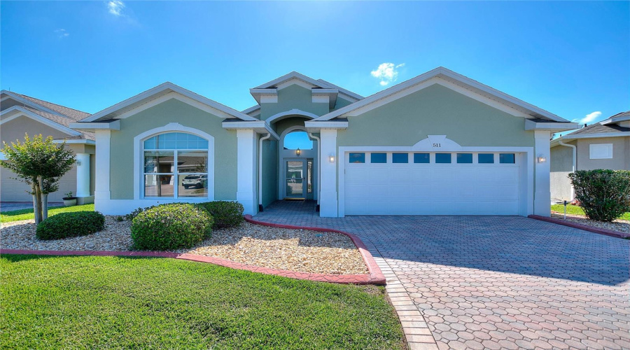 Brick paver driveway and walkway to front door