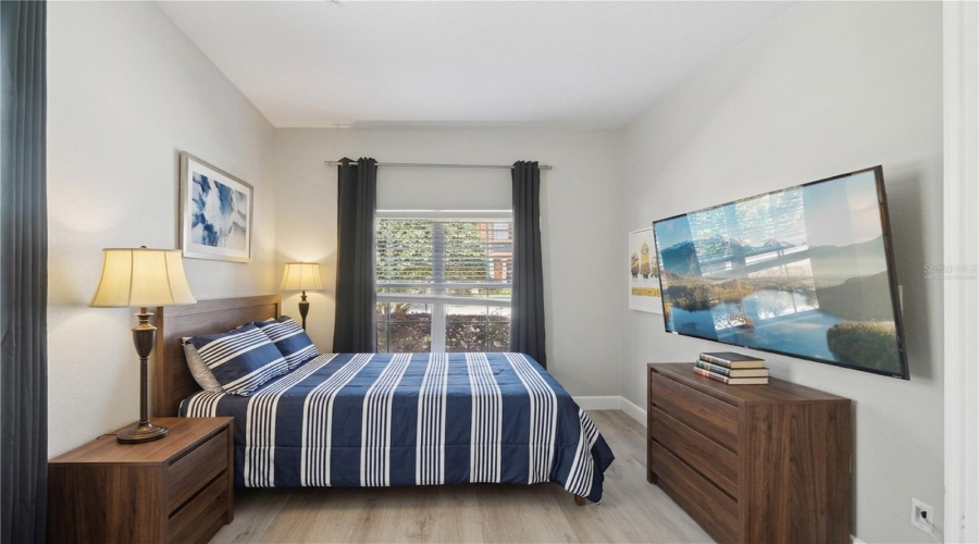 Virtually staged first floor bedroom.