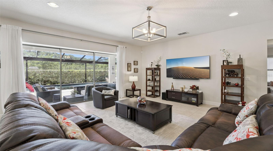 Great Views out Triple Sliders to Screened Lanai!