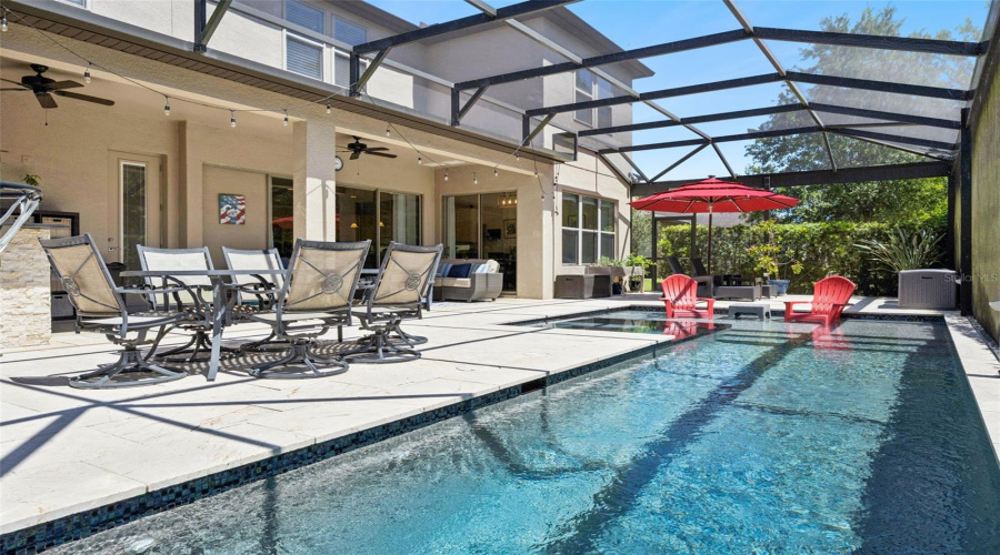 Pool and SPA with Pebble Surface and Large SUN Shelf!