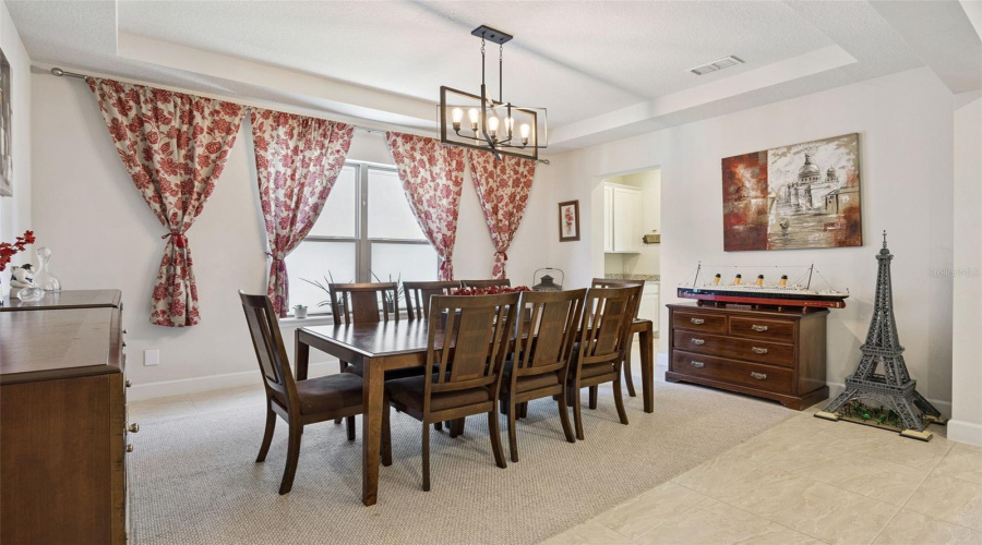 Large Dining Room with Tray Ceiling