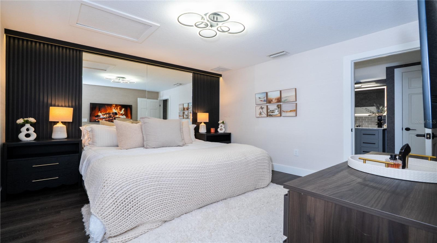 Spacious and modern bedroom inside the in-law suite.