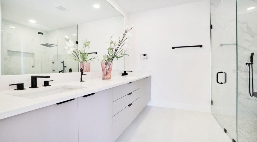 Lower Level 3rd Suite Bathroom with double vanities