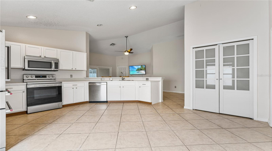 Closet pantry and stainless steel appliances
