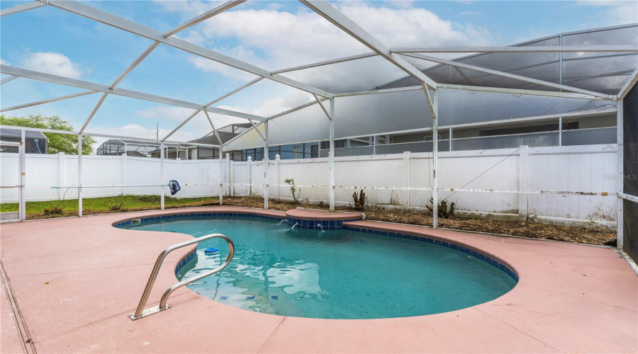 The SOUTH FACING pool was resurfaced just a few years ago