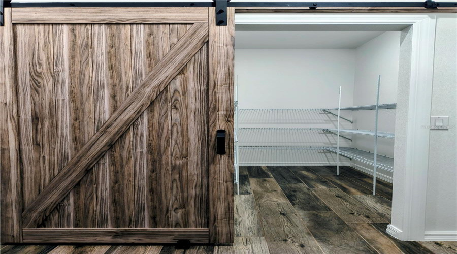Barn door kitchen pantry