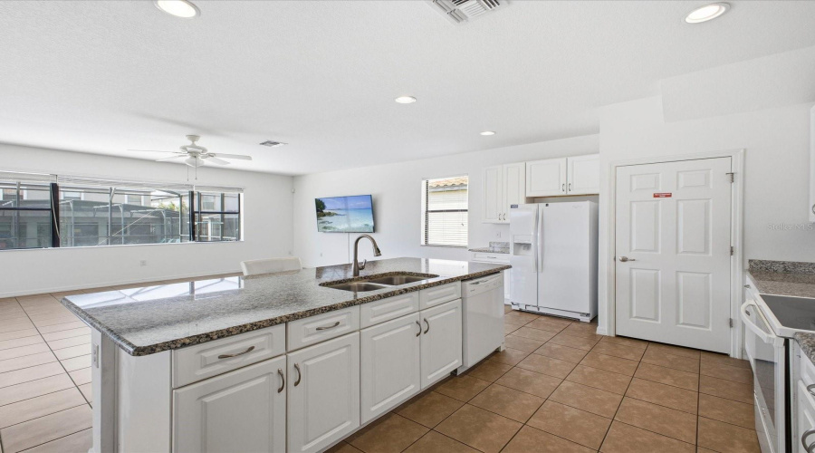 Kitchen looking into family room