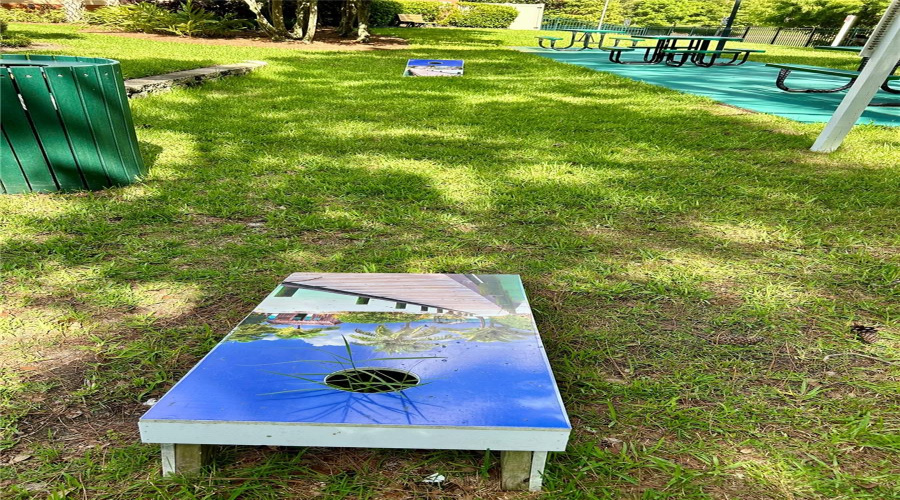 Community pool lounge area