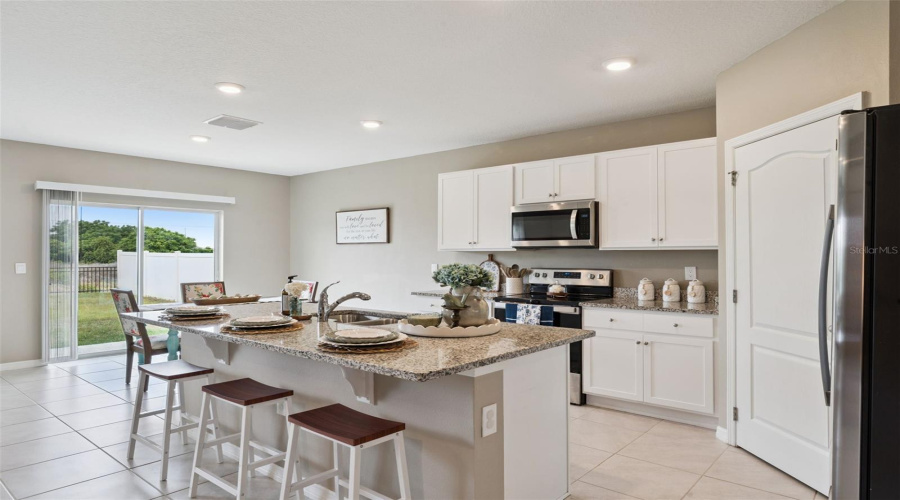 View of the kitchen from the front foyer