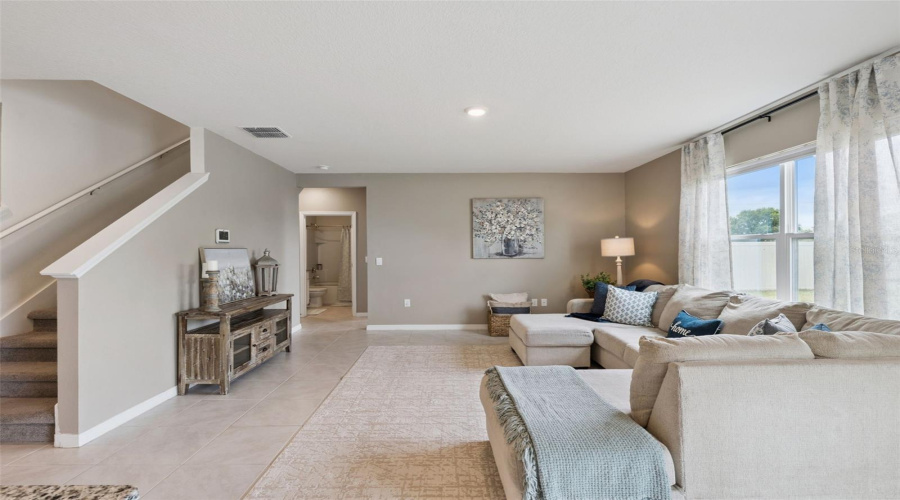 View of family room from the dining area