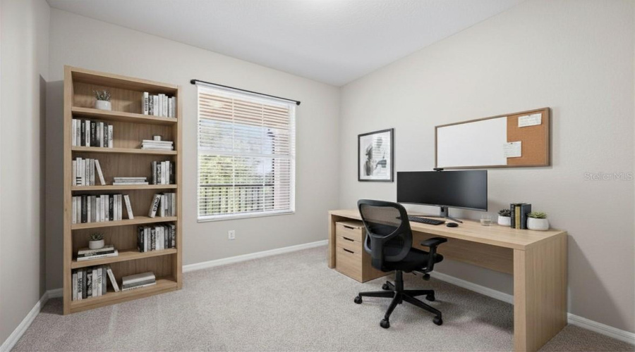 Photo contains virtual staging