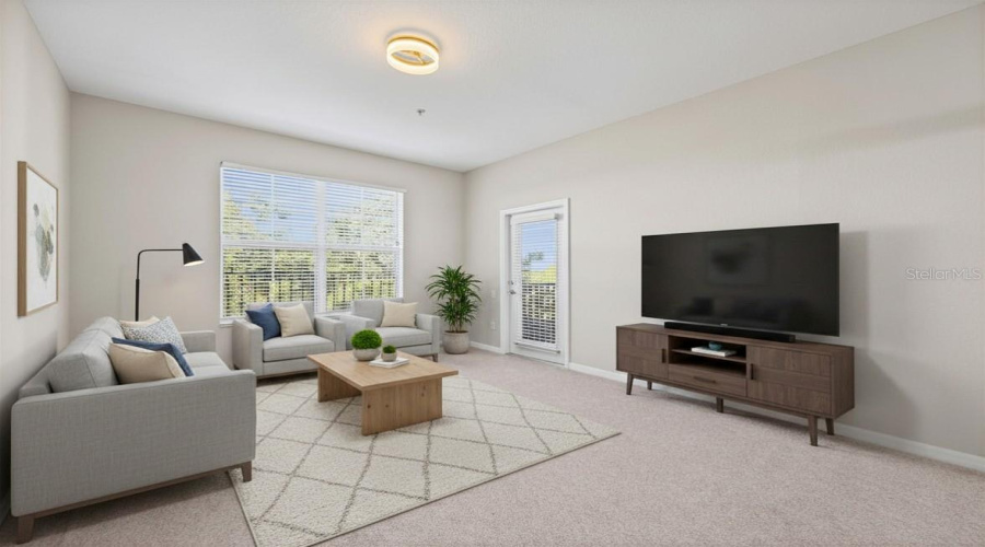 Photo contains virtual staging