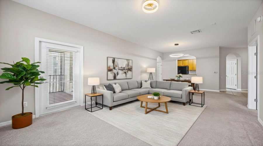 Photo contains virtual staging