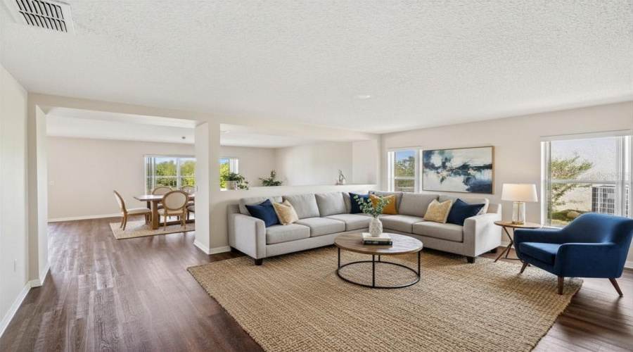 Photo contains virtual staging