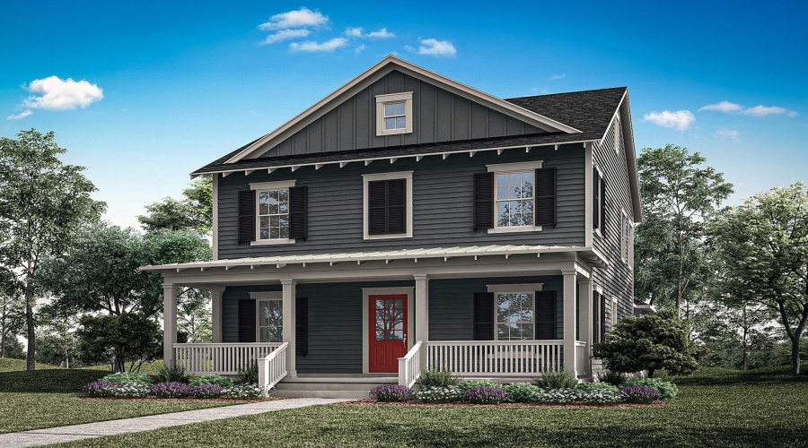 Island Village at Celebration - Hatteras Floorplan - Coastal Elevation - Architect's Rendering