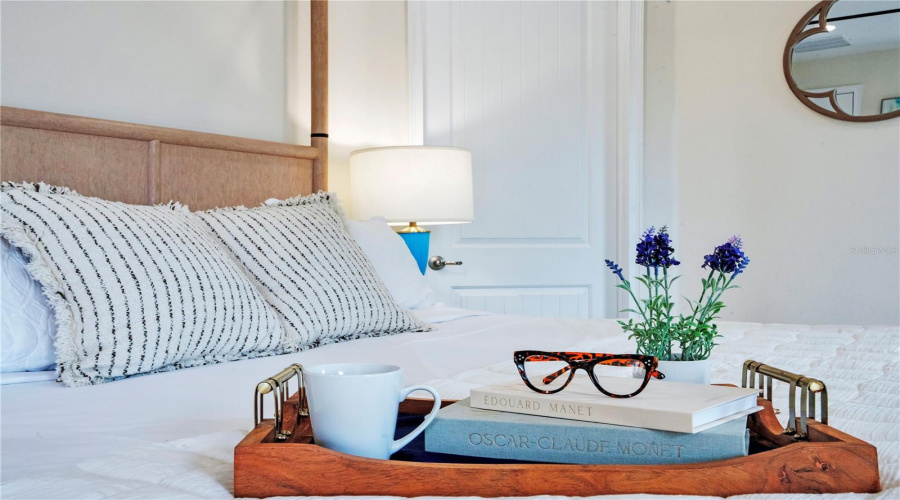 Designer details and upscale furnishings create a warm and inviting retreat